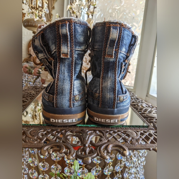 Diesel size 37 Jean high tops sneakers - Picture 9 of 10